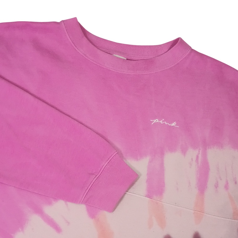 Victoria's Secret PINK Tie Dye Spirit Jersey Sweatshirt Pink Purple‎ Small